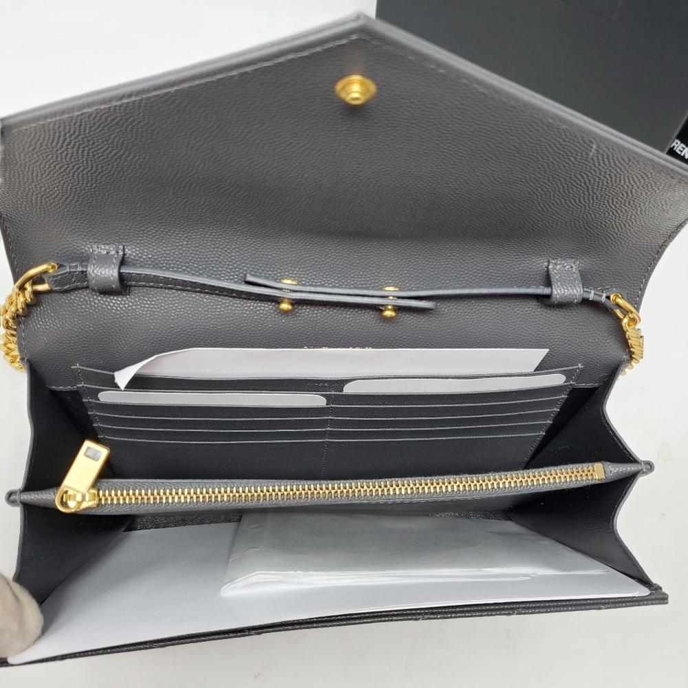Auth YSL Woc Gray Envelope Rare Color Brand New - Picture 4 of 14